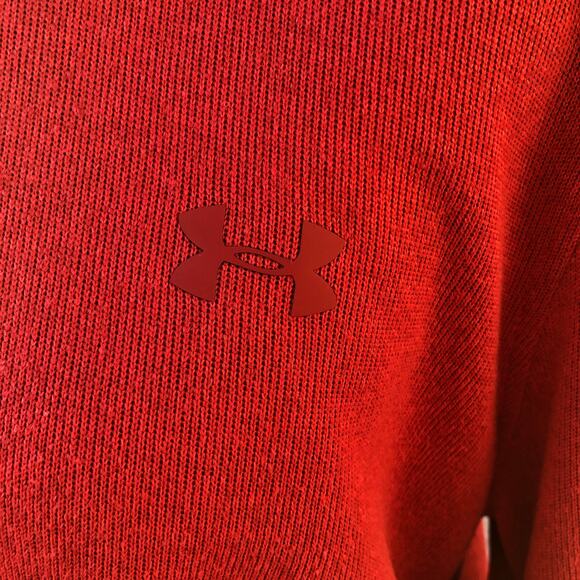Under Armour Men's Cold Gear Quarter Zip Pullover Medium Sweater Red Long Sleeve - Picture 7 of 16